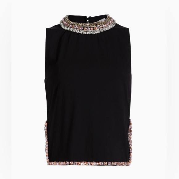 Cinq a Sept Black Embellished Tank Top - Picture 6 of 11